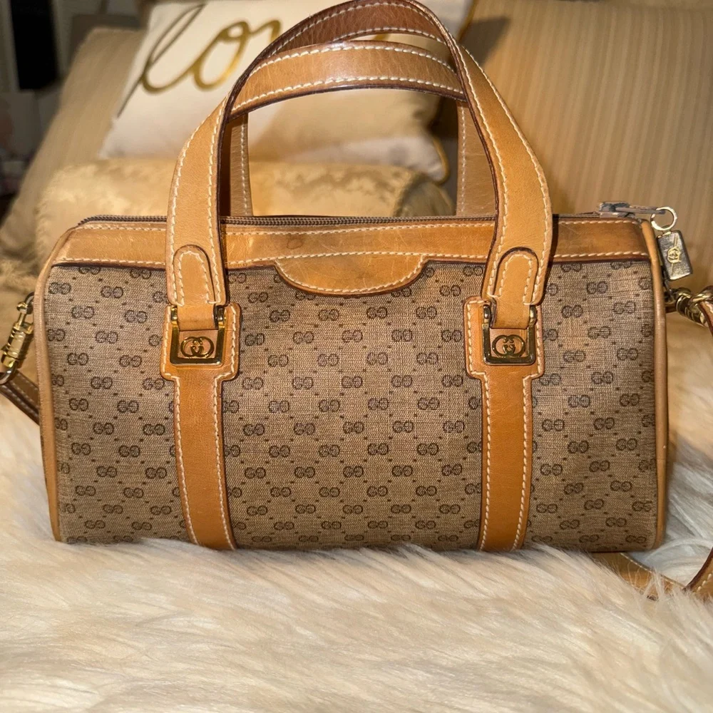 Gucci Micro GG Monogram Vintage Brown Leather Designer Handbag - Picture 6 of 17